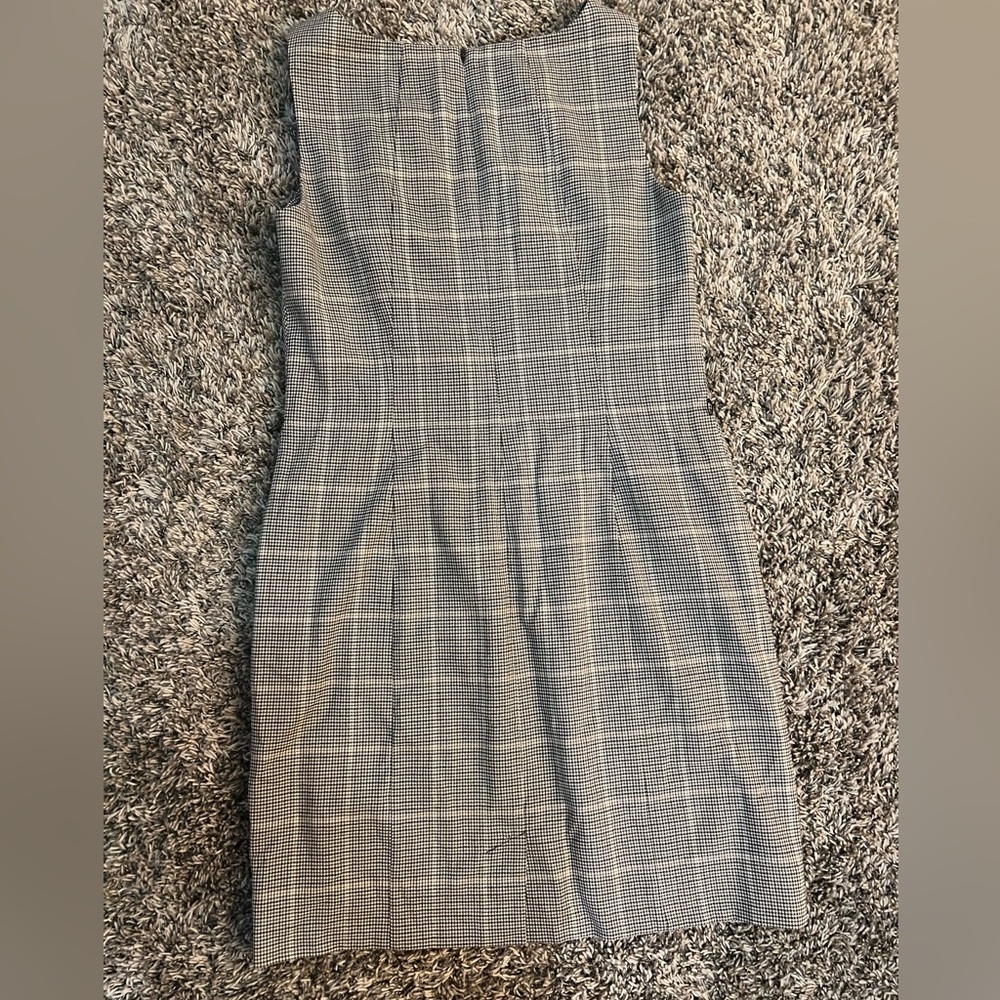 Talbots Windowpane Houndstooth Sheath Dress in Browns, Size 10P - Picture 2 of 9